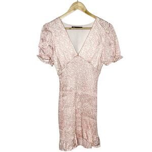 Zara Daisy Microfloral Babydoll Dress Womens Small Smocked Coquette Ruffled